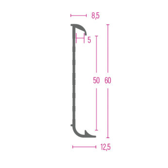 LETEV ALU TALNA Z UTOROM ZA PVC 5MM 2700x60x11 S
