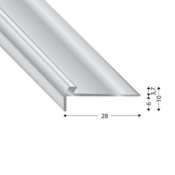 PROFIL STOP V=3,7 MM 270 CM SREBRN