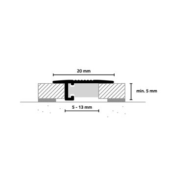 PROFIL PREHODNI UL20X5 ALU TITAN C31
