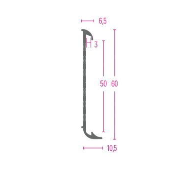 LETEV ALU TALNA Z UTOROM ZA PVC 3MM 2700x60x11 S LETEV ALU TALNA Z UTOROM ZA PVC 3MM 2700x60x11 S