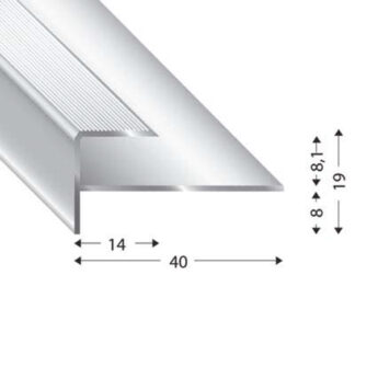 PROFIL STOP 1-DELNI 270 CM SREBRN (8 MM)