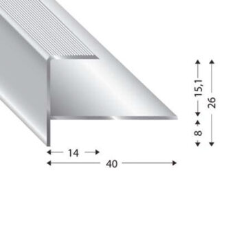 PROFIL STOP 1-DELNI 270 CM SREBRNI (15 MM)